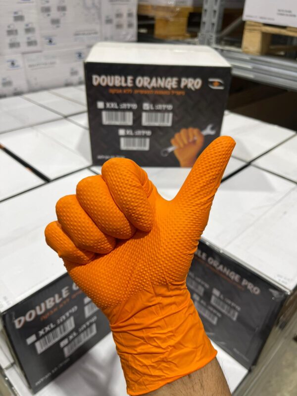 ⁦כפפות ניטריל כתום Double Orange Pro⁩ – תמונה ⁦4⁩
