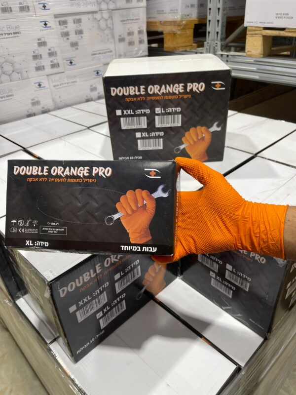 ⁦כפפות ניטריל כתום Double Orange Pro⁩ – תמונה ⁦3⁩