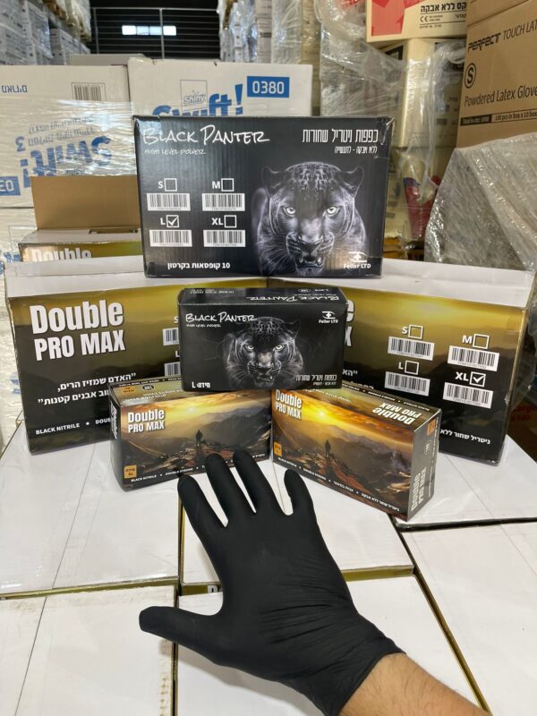 ⁦כפפות ניטריל שחור Double Pro Max⁩ – תמונה ⁦2⁩