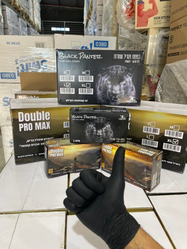 ⁦כפפות ניטריל שחור Double Pro Max⁩ – תמונה ⁦3⁩