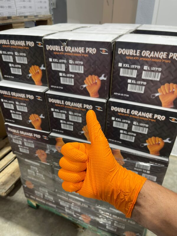 ⁦כפפות ניטריל כתום Double Orange Pro⁩ – תמונה ⁦2⁩